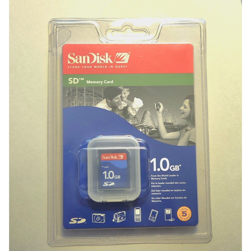 SanDisk SD Card 1 GB Multi-Use Secure NEW Unopened Sealed Digital Storage